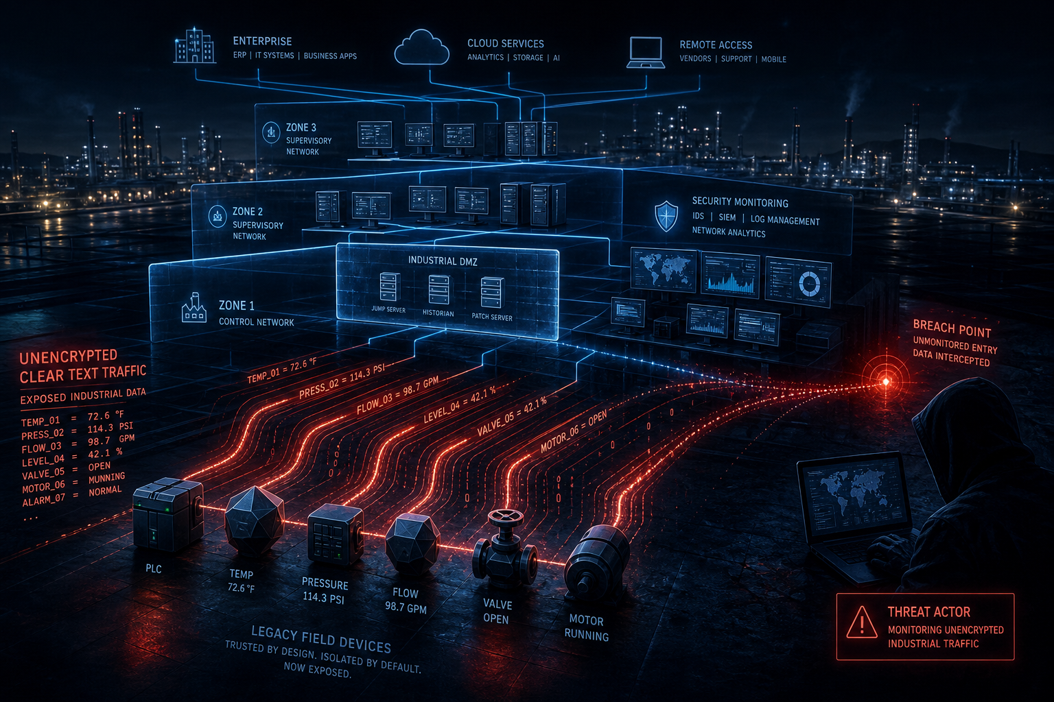 Insecure by Design: Analyzing Cleartext and Unauthenticated Protocols in Legacy Industrial Field Networks — CyberSense.Solutions